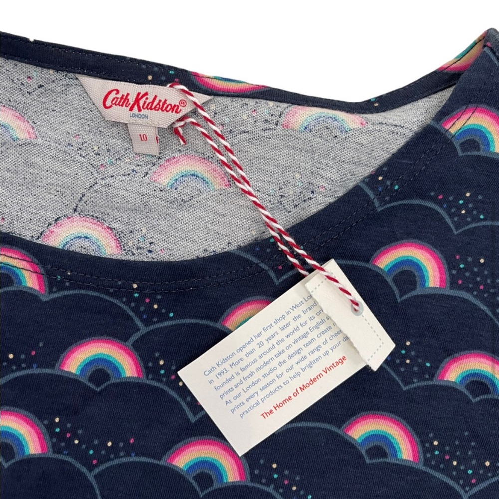 NWT 🌈 Cath Kidston Rainbow Jersey Dress, US 6 - Picture 3 of 7